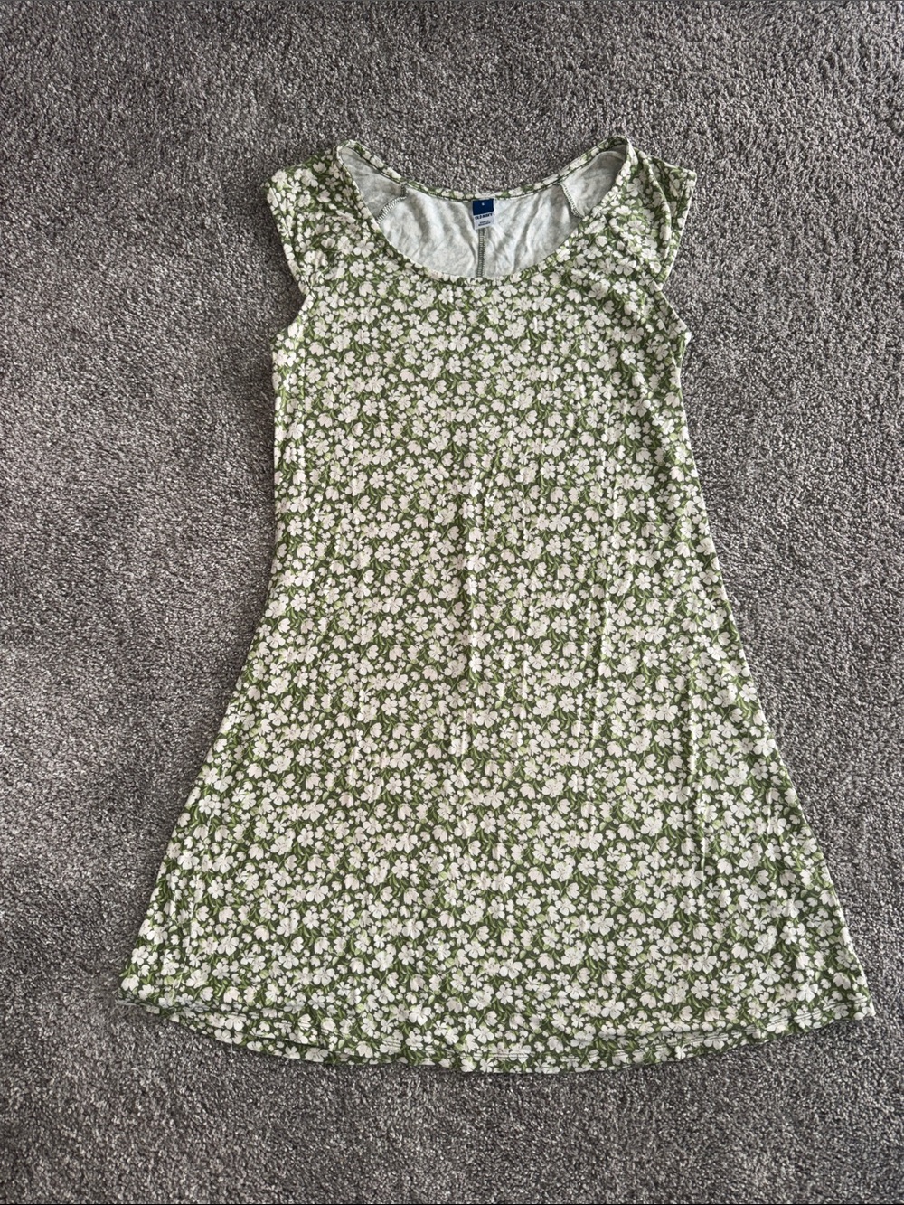 Old Navy Green and White Floral Mini Dress